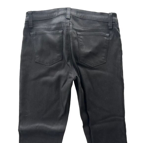 J Brand Black Coated Super Skinny Lacquered Jeans Size 27 Mid Rise Stretch - Picture 5 of 6